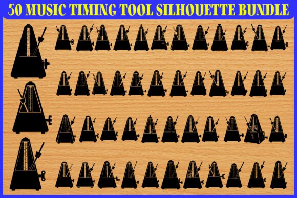 50 Music Timing Tool Silhouettes: Clean Graphics for Branding and Packaging