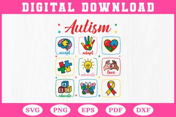 Autism Awareness SVG Graphics for T-Shirt Designs
