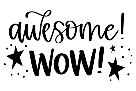 Awesome Wow: A Vibrant Graphic Design Asset for Crafts & Marketing