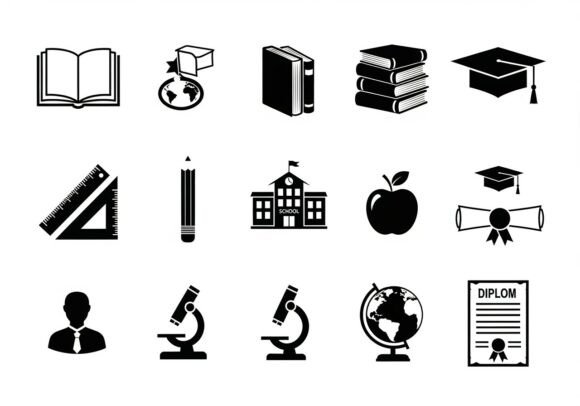 Black Educational Set Including Books: Graphics & Illustrations for Real Crafting Projects