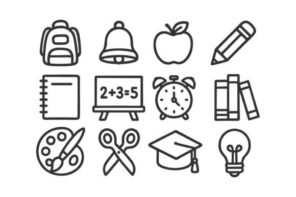 Collection of Icons School and Education: Smart Graphics for Content Publishers