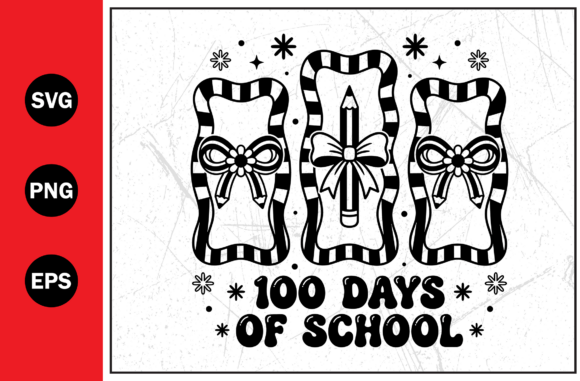 Days School Bow Ribbon Education SVG PNG: A Fresh Graphic for T-Shirt Designs