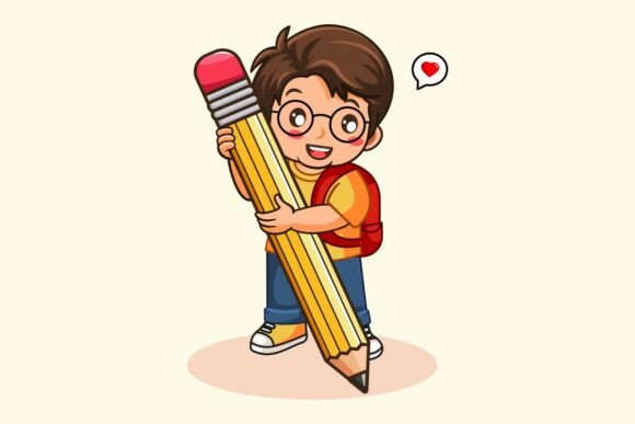 Happy Boy Student Graphics: Illustrations Review