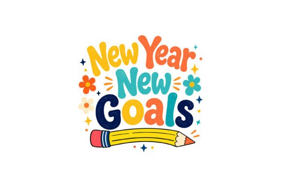 New Year New Goals SVG for T-Shirt Designs & Crafting Graphics