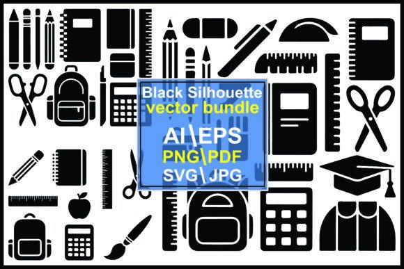 Reviewing Silhouettes School Supplies Education Graphics for Real Client Design Projects
