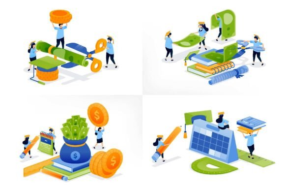 Scholarship Access Graphics: Education Illustrations