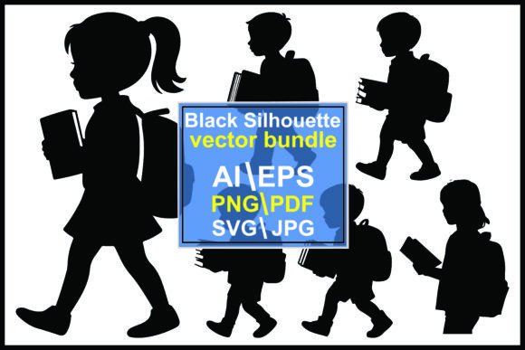 Silhouettes of Children Carrying Books: Design Review
