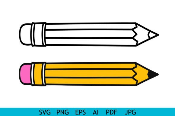 Simple Pencil Outline and Color Graphics for Crafts & Digital Sellers