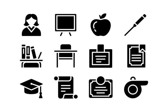 Teacher Award Education Vector Silhouettes – Smart Graphics for Academic-Themed Branding
